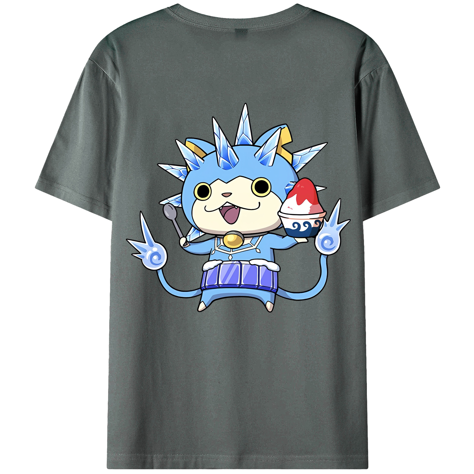 （画像用） 妖怪ウォッチ Yo-kai Watch 綿100％ メンズ半袖Tシャツ（バックプリント） 通気性